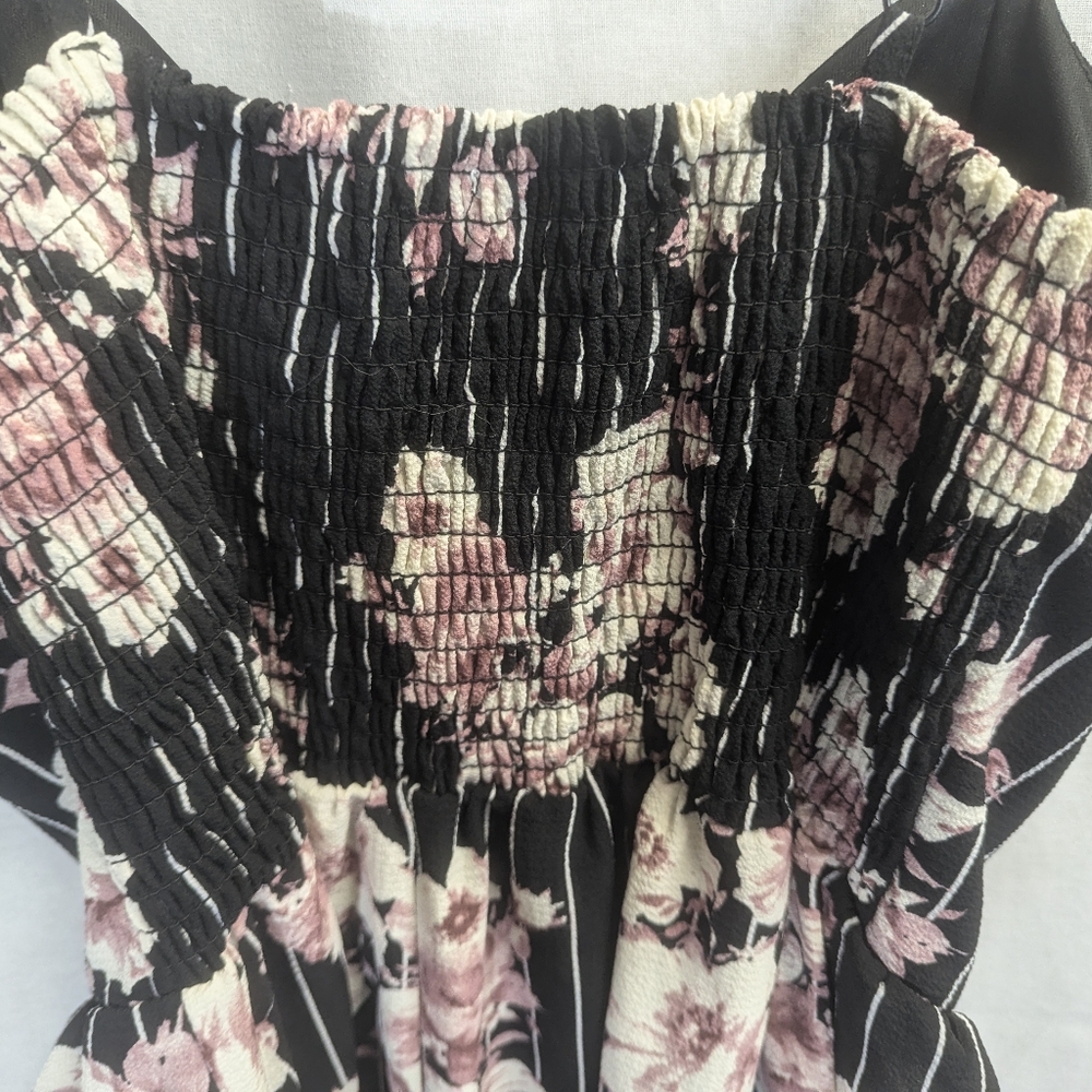 Mind Code Size Small Black Floral Mini Dress - image 12
